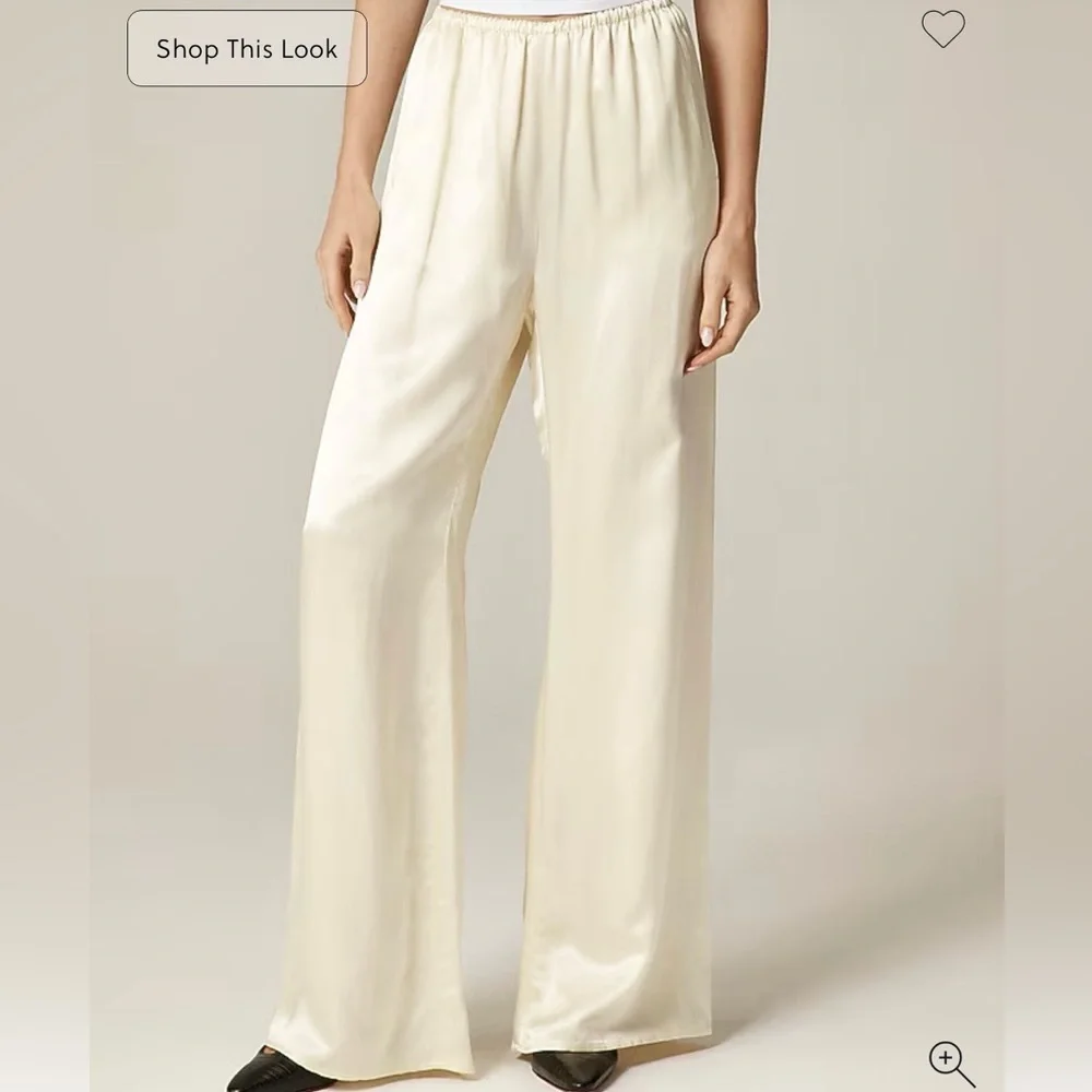 J. Crew Cosmo pant in luster charmeuse in ivory lace size XS - Picture 1 of 8